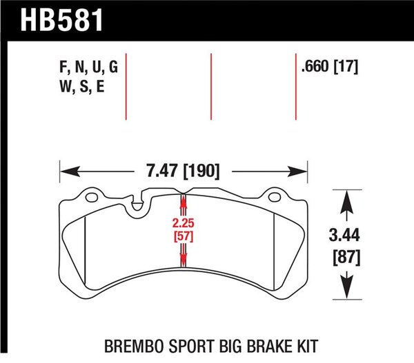 HB581U.660: HAWK DTC-70 Brake Pad Sets