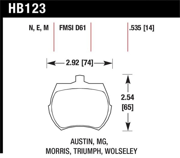 HB123N.535: HAWK HP+ Brake Pad Sets