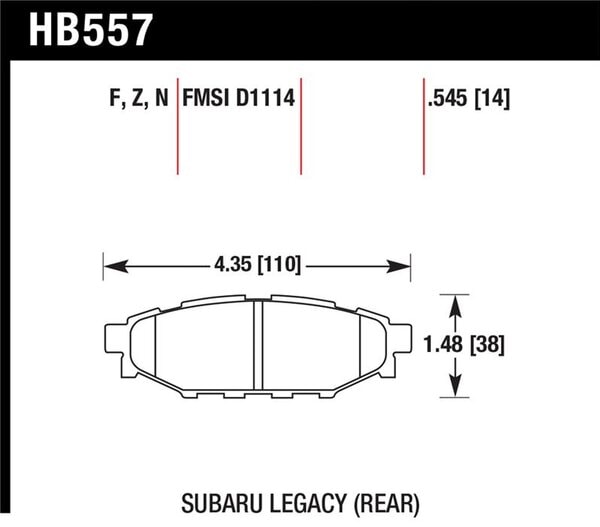 HB557B.545: HAWK HPS 5.0 Brake Pad Sets