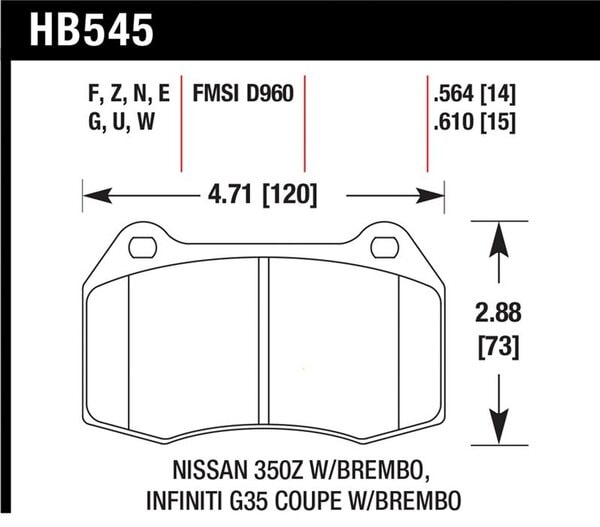 HB545Z.564: HAWK Ceramic Brake Pad Sets