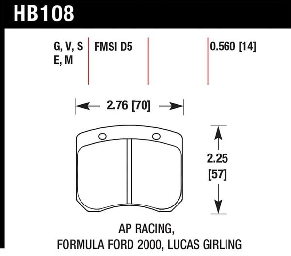 HB108E.560: HAWK Blue 9012 Brake Pad Sets