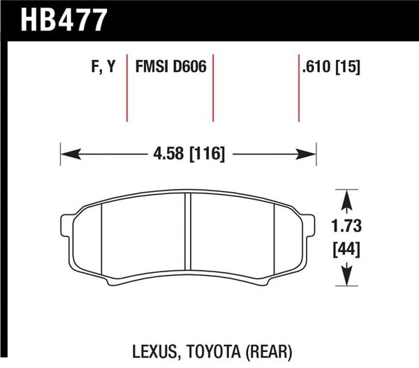 HB477F.610: HAWK HPS Brake Pad Sets