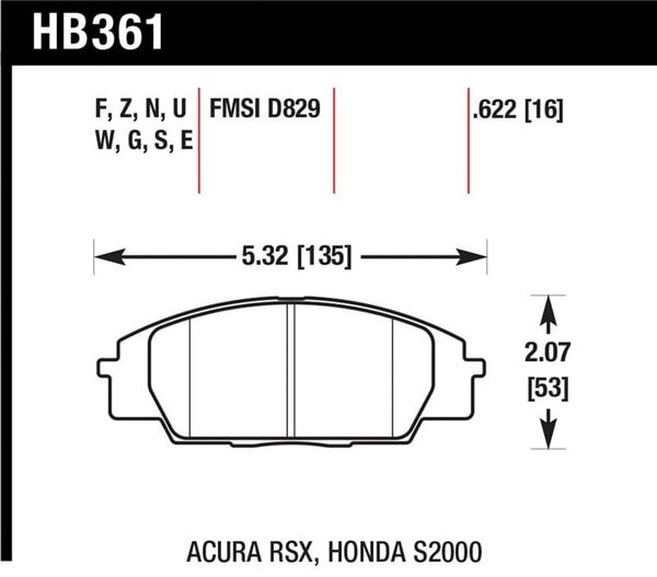 HB361W.622: HAWK DTC-30 Brake Pad Sets
