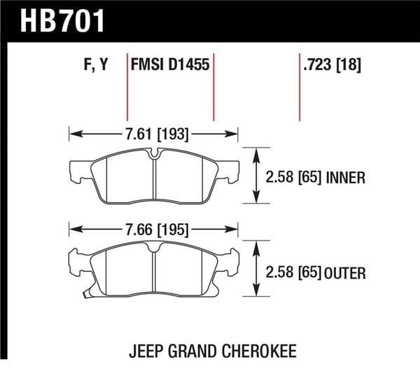 HB701Z.723: HAWK Ceramic Brake Pad Sets