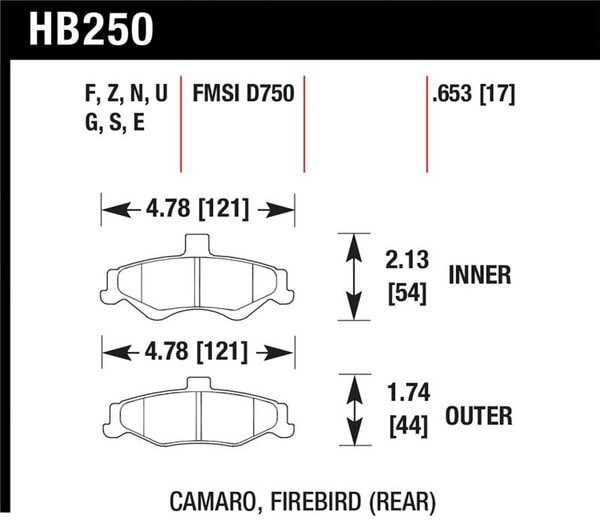HB250B.653: HAWK HPS 5.0 Brake Pad Sets