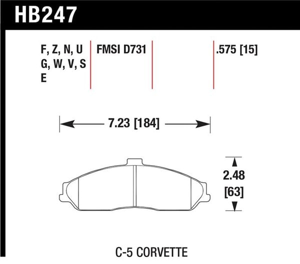 HB247Z.575: HAWK Ceramic Brake Pad Sets