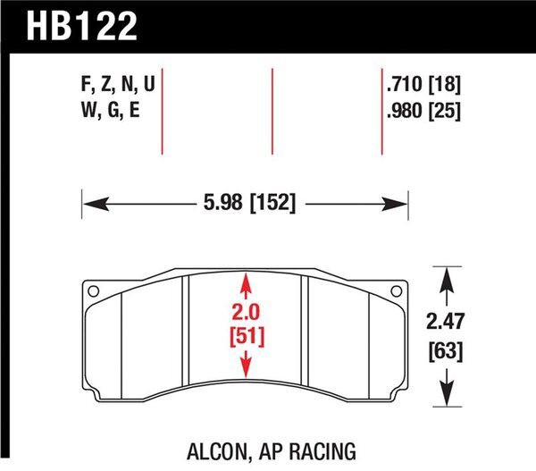 HB122U.710: HAWK DTC-70 Brake Pad Sets