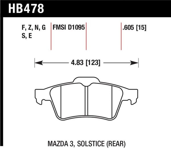 HB478N.605: HAWK HP+ Brake Pad Sets
