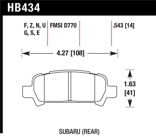 HB434Z.543: HAWK Ceramic Brake Pad Sets