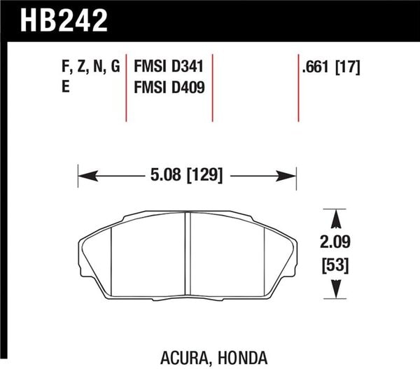 HB242N.661: HAWK HP+ Brake Pad Sets