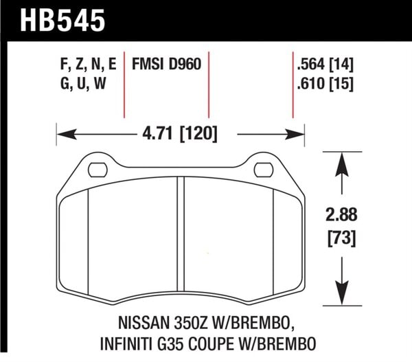 HB545Z.564: HAWK Ceramic Brake Pad Sets