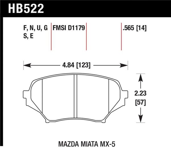 HB522N.565: HAWK HP+ Brake Pad Sets