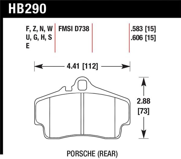 HB290G.583: HAWK DTC-60 Brake Pad Sets