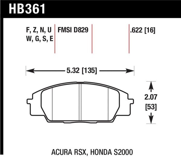 hawkHB361E.622: HAWK Blue 9012 Brake Pad Sets
