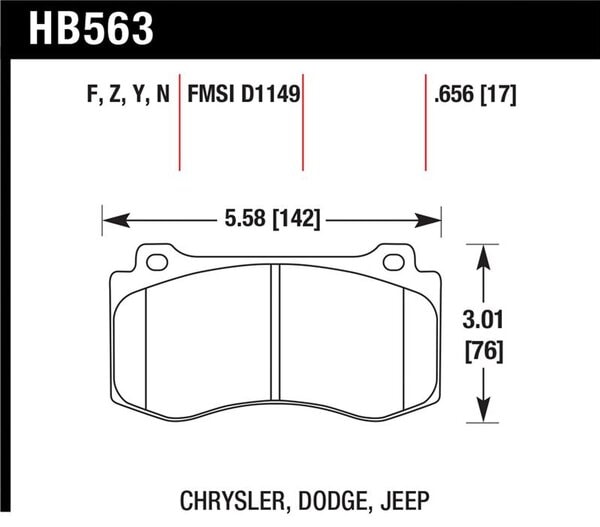 HB563F.656: HAWK HPS Brake Pad Sets