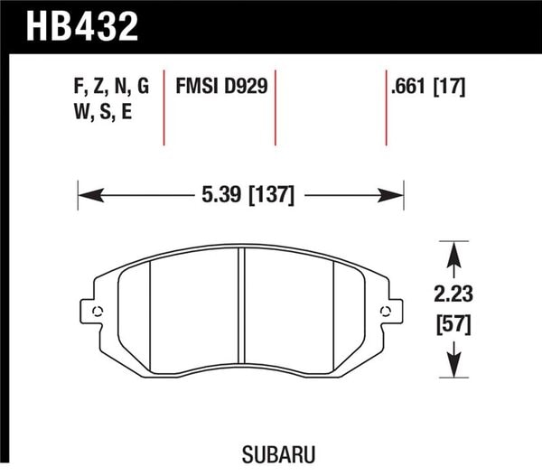 HB432N.661: HAWK HP+ Brake Pad Sets