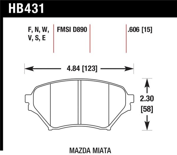 HB431N.606: HAWK HP+ Brake Pad Sets