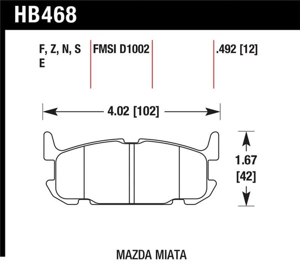 HB468N.492: HAWK HP+ Brake Pad Sets