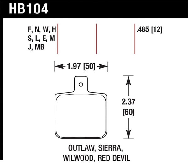 HB104N.485: HAWK HP+ Brake Pad Sets