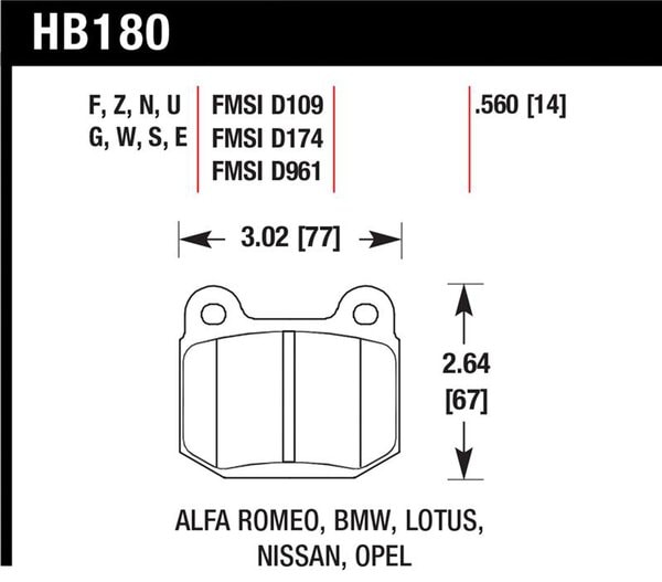 HB180F.640: HAWK HPS Brake Pad Sets