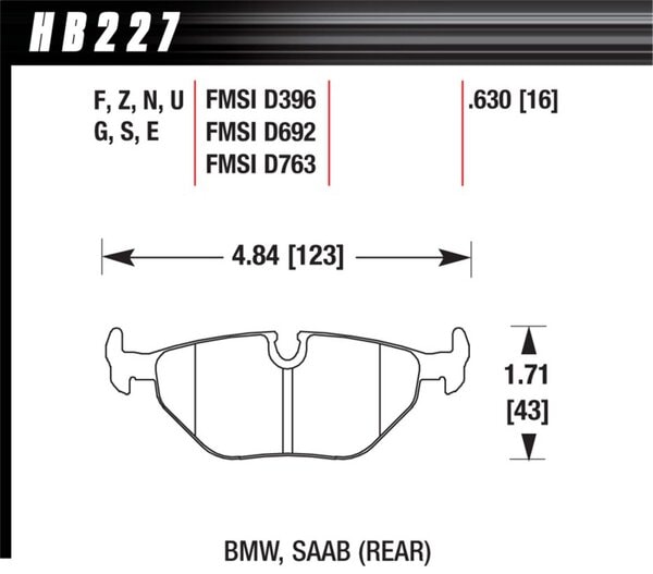 HB227B.630: HAWK HPS 5.0 Brake Pad Sets
