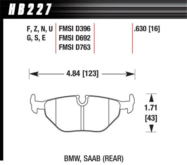HB227E.630: HAWK Blue 9012 Brake Pad Sets