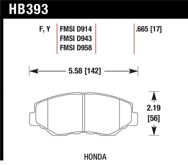 HB393F.665: HAWK HPS Brake Pad Sets