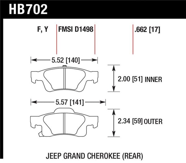 HB702Y.662: HAWK LTS Brake Pads