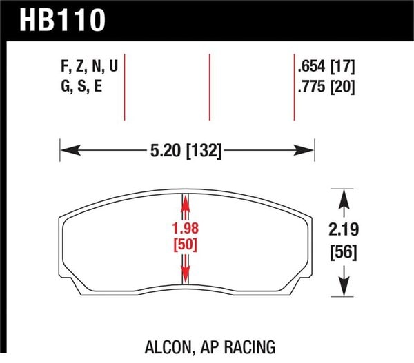 HB110U.654: HAWK DTC-70 Brake Pad Sets