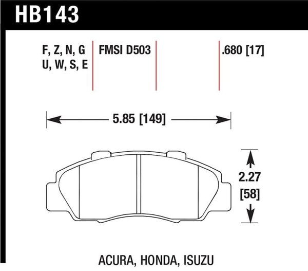 HB143U.680: HAWK DTC-70 Brake Pad Sets