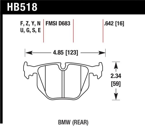 HB518B.642: HAWK HPS 5.0 Brake Pad Sets