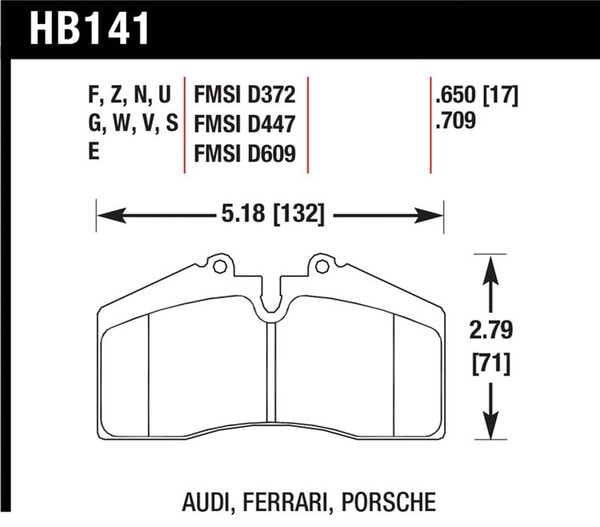 HB141E.650: HAWK Blue 9012 Brake Pad Sets