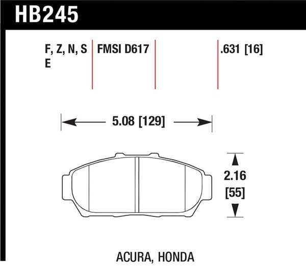HB245N.631: HAWK HP+ Brake Pad Sets
