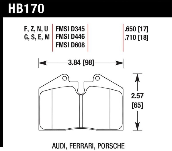 HB170Z.650: HAWK Ceramic Brake Pad Sets