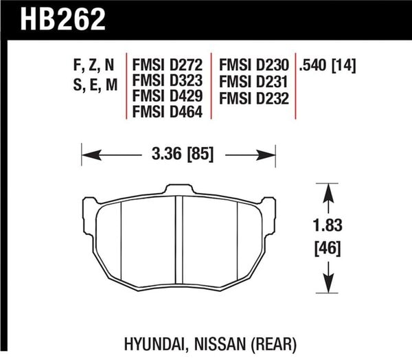 HB262F.540: HAWK HPS Brake Pad Sets