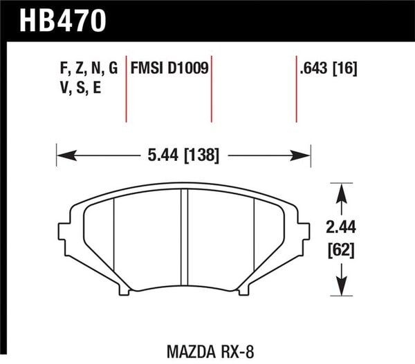 HB470E.643: HAWK Blue 9012 Brake Pad Sets
