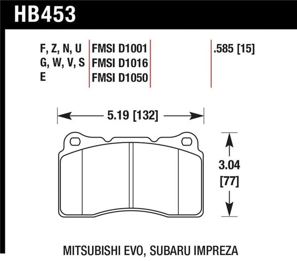 HB453W.585: HAWK DTC-30 Brake Pad Sets
