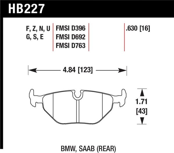 HB227F.630: HAWK HPS Brake Pad Sets