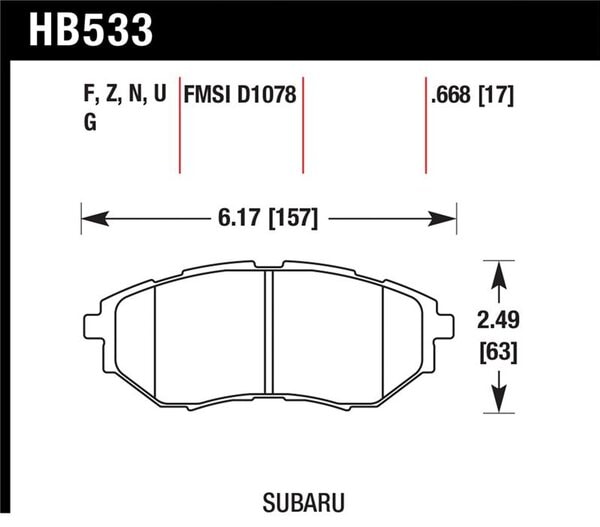 HB533N.668: HAWK HP+ Brake Pad Sets