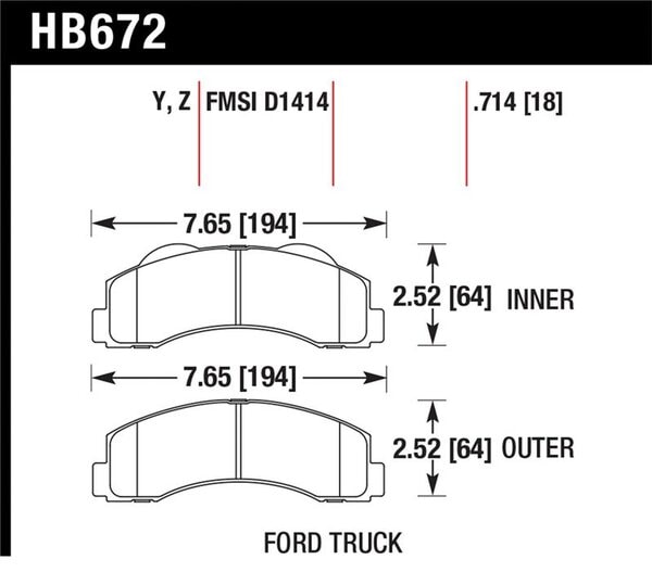 HB672Y.714: HAWK LTS Brake Pads