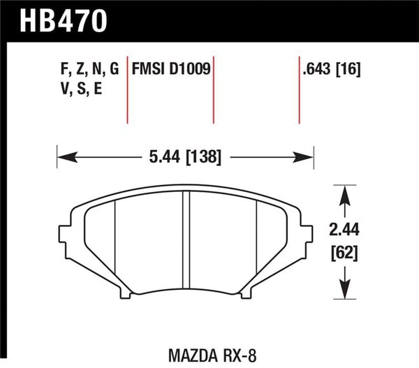 HB470B.643: HAWK HPS 5.0 Brake Pad Sets