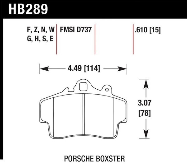 HB289G.610: HAWK DTC-60 Brake Pad Sets