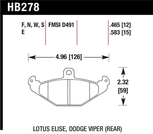 HB278F.465: HAWK HPS Brake Pad Sets