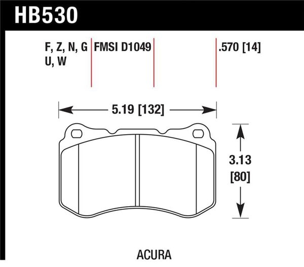 HB530F.570: HAWK HPS Brake Pad Sets