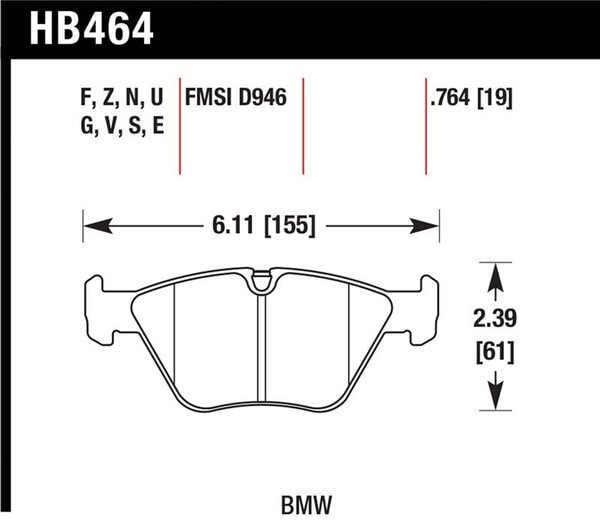 HB464G.764: HAWK DTC-60 Brake Pad Sets