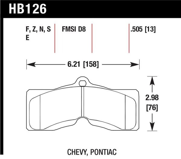 hawkHB126F.505: HAWK HPS Brake Pad Sets