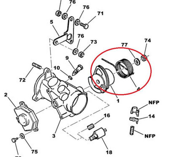 Ressort pour boîtier papillon Peugeot 205 et 309 GTI – Image 2