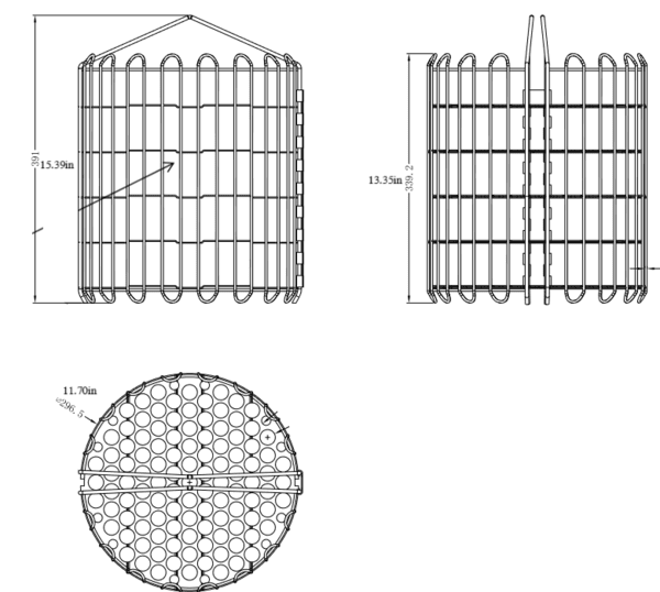 Fry Basket, Stainless Steel, Clamshell, 4HD, 297mm Diameter, 391mm Height - Image 3