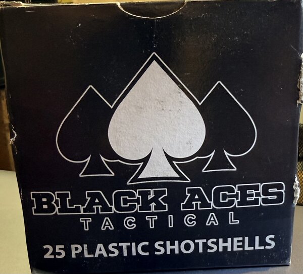 Black Aces Tactical Buckshot 12 ga 2 3/4 1425 FPS 1 1/5 oz 00 Buck Box of 25 shotshells