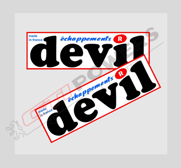Paire de stickers pour échappement Devil haute température